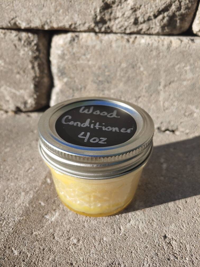 4oz Jar of Wood Conditioner, Cutting Board Treatment, Beeswax & Mineral Oil Mixture, Handmade