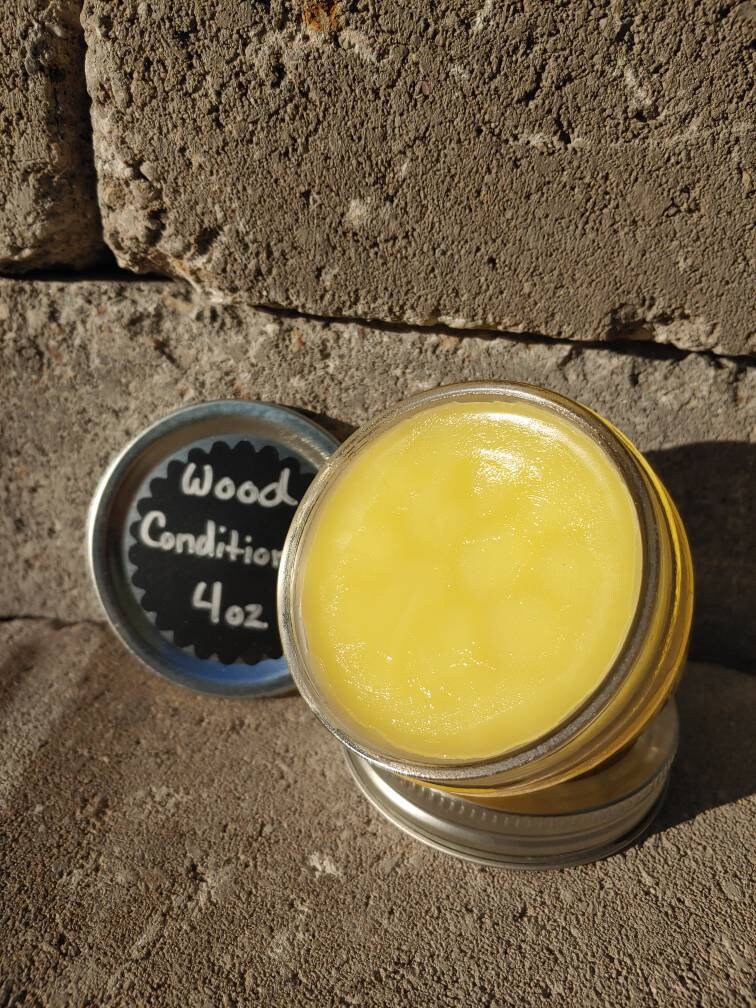 4oz Jar of Wood Conditioner, Cutting Board Treatment, Beeswax & Mineral Oil Mixture, Handmade