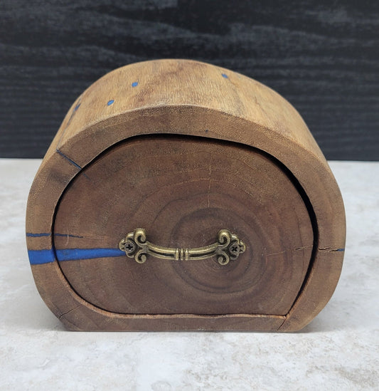 Walnut Wood with Blue Resin