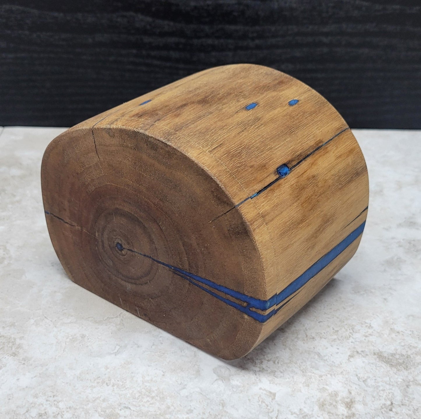 Walnut Wood with Blue Resin