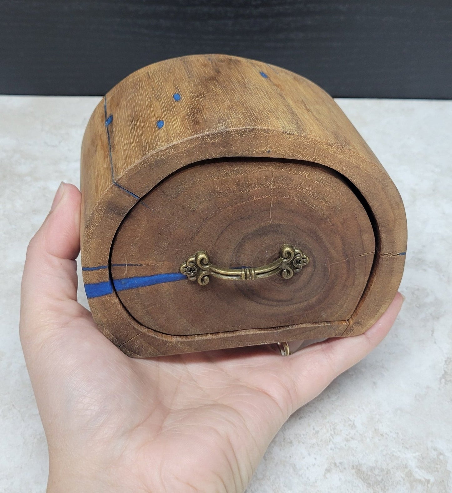 Walnut Wood with Blue Resin