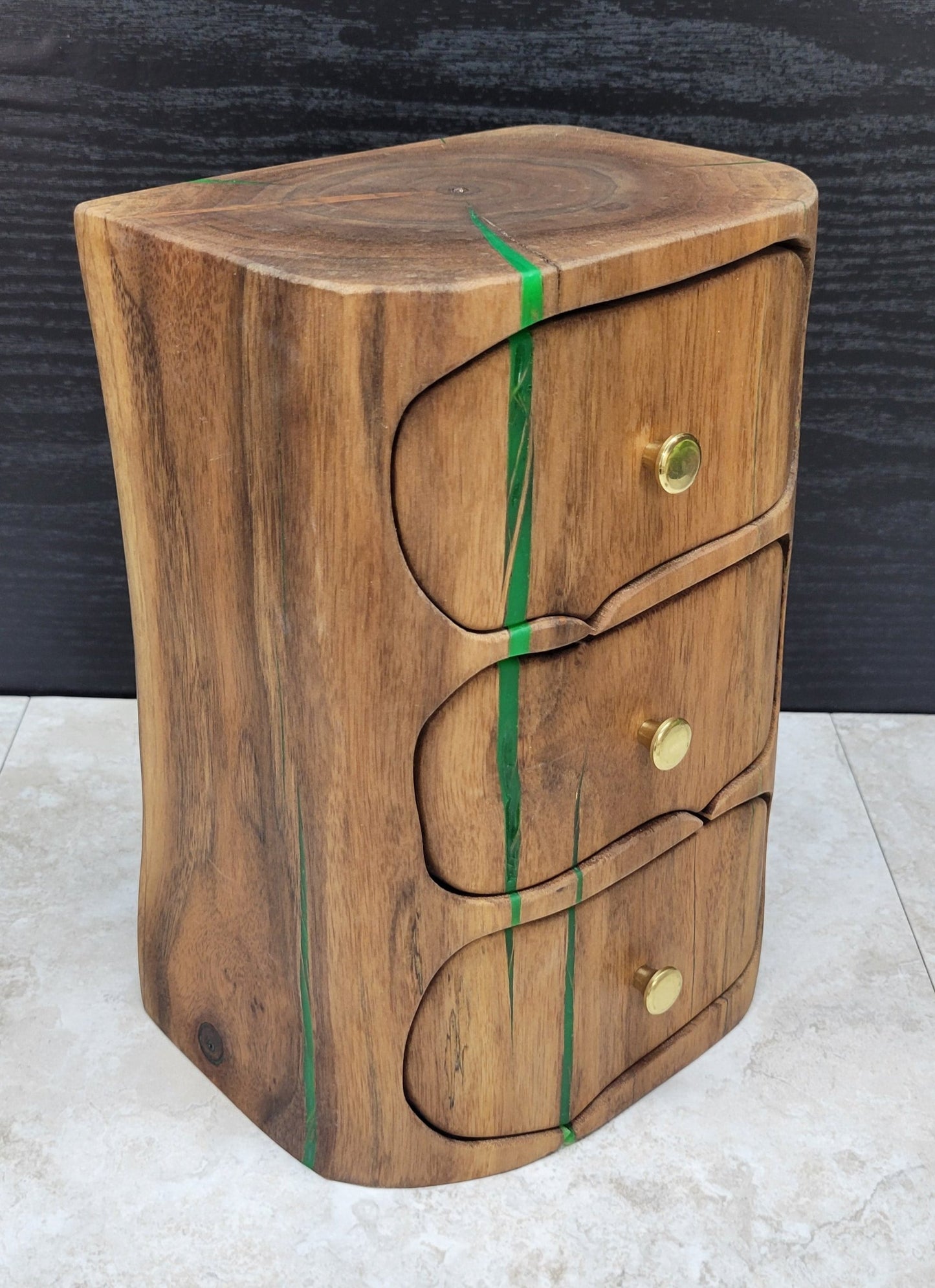 Walnut with Green Resin