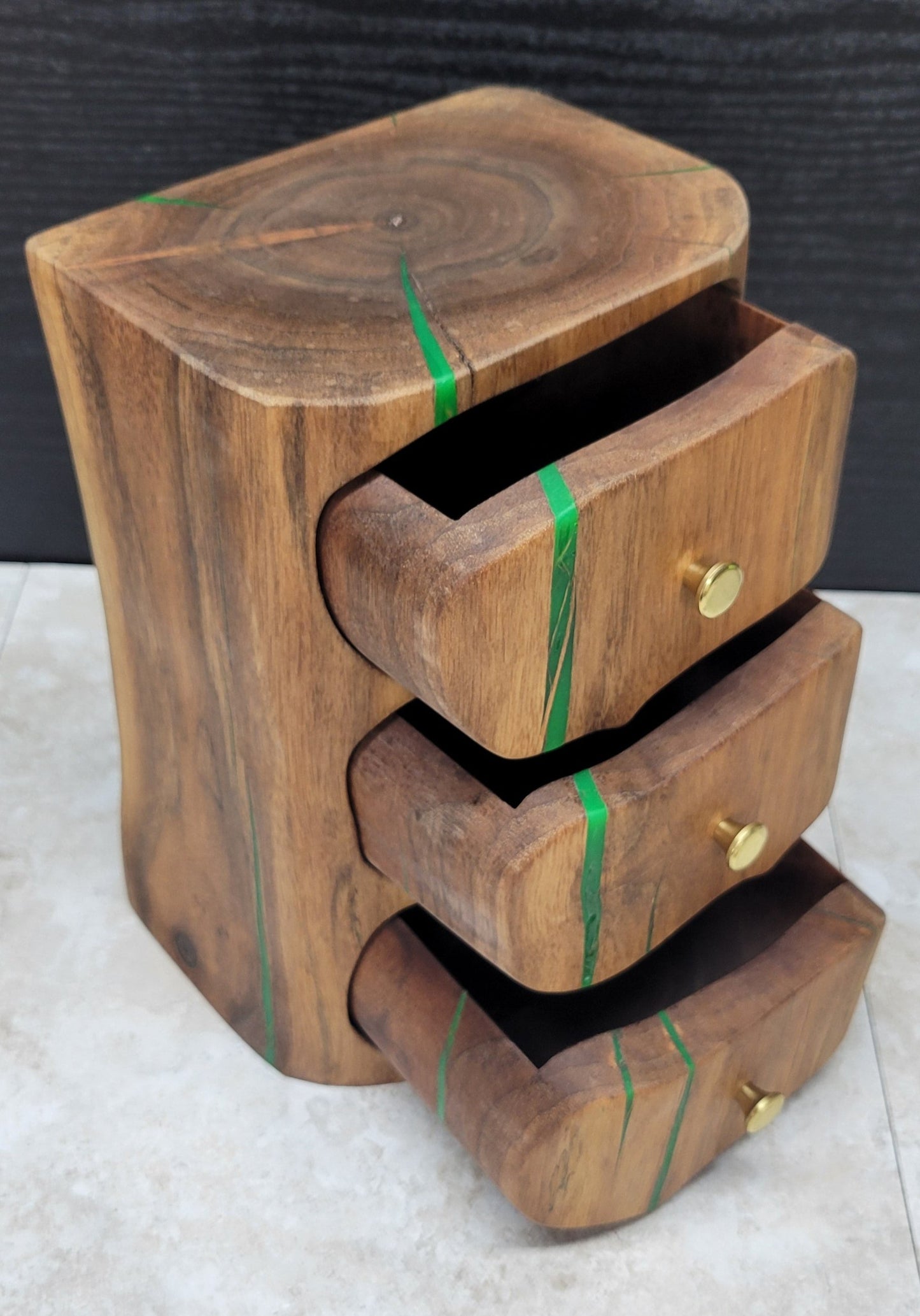 Walnut with Green Resin