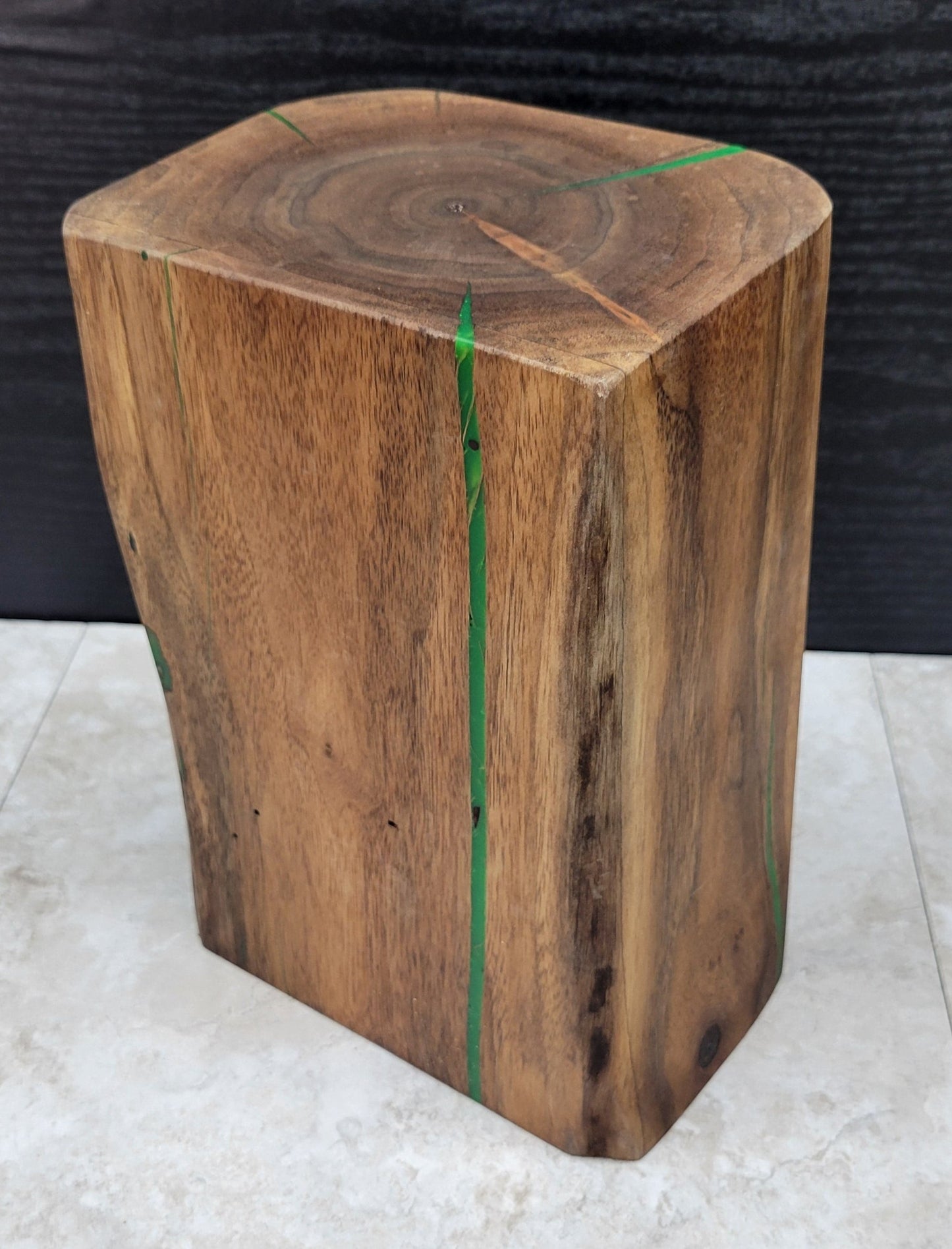 Walnut with Green Resin