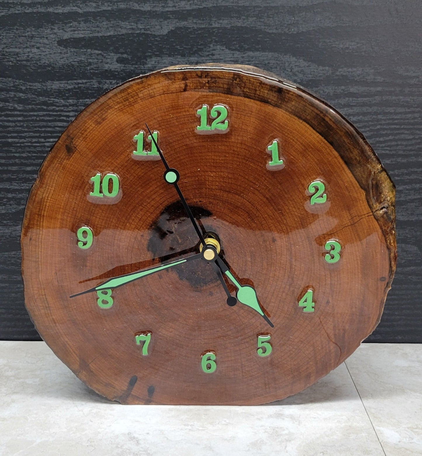 Cherry Wood Slab Clock