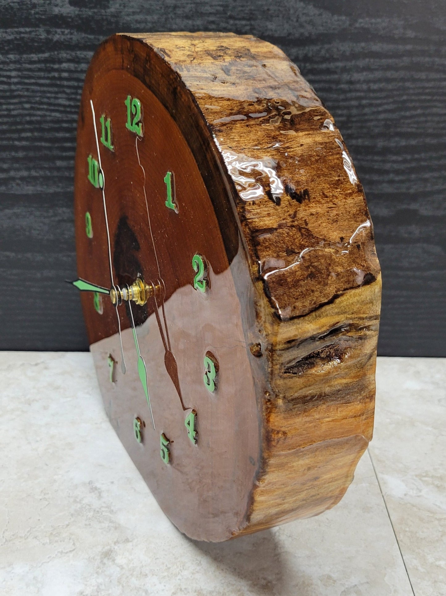 Cherry Wood Slab Clock