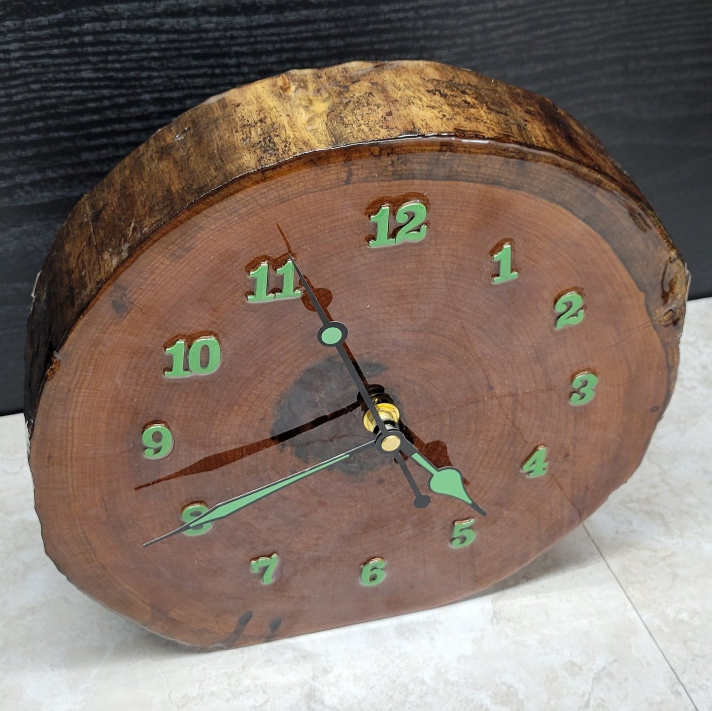 Cherry Wood Slab Clock